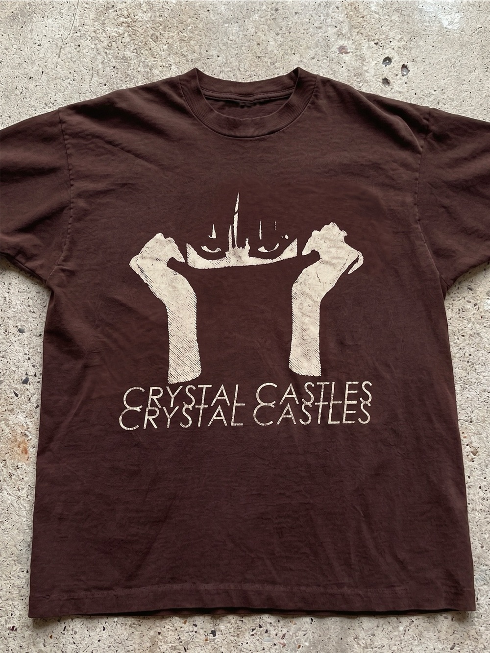 Crystal Castles Band Electronic Synth Pop Brown T-Shirt
